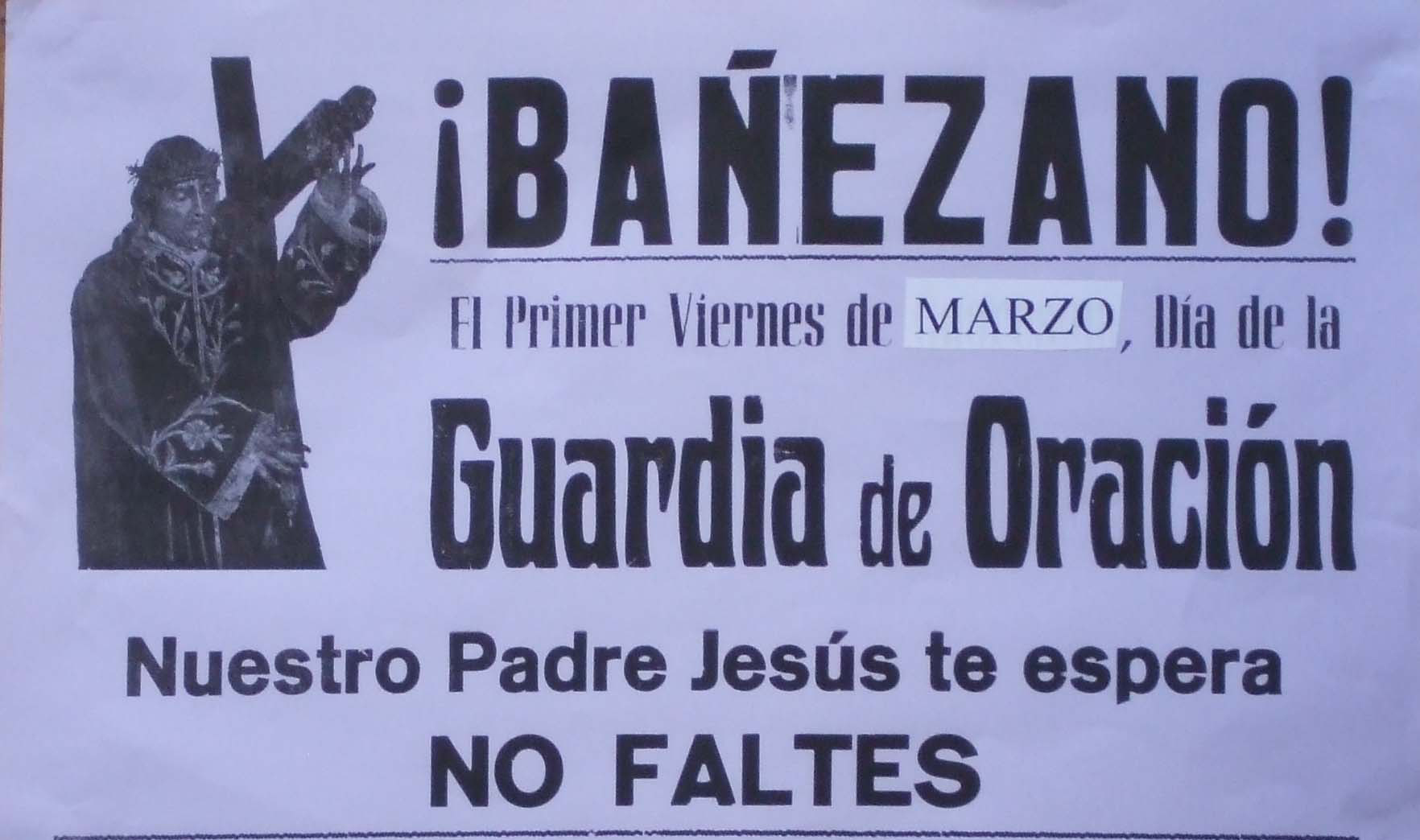 Cartel tipo Guardia de Oración. MARZO